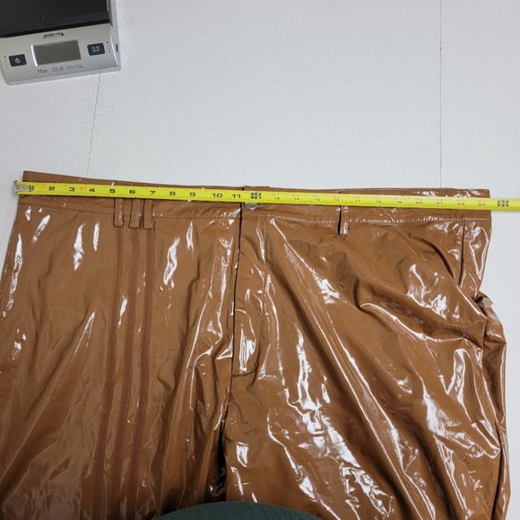 Adidas x Ivy Park Womens Wild Brown Latex Pants Size 4X Embroidered Logo Beyonce - Picture 8 of 16